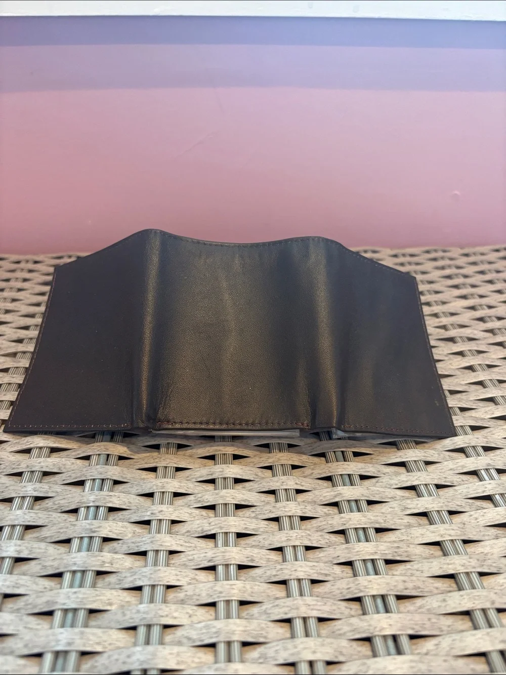 Lord & Taylor Brown Leather Trifold Wallet